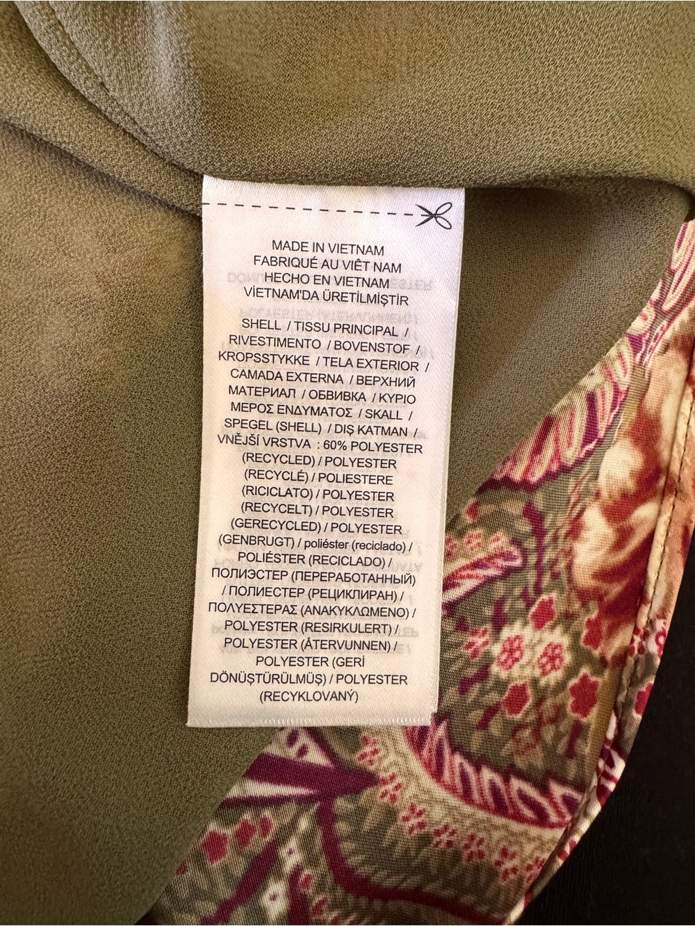 Lauren Ralph Lauren Olive Floral Midi Dress with Burgundy and Cream - Picture 5 of 5